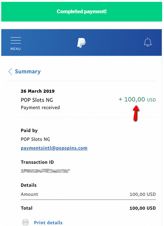 PopSpins Payment Proof